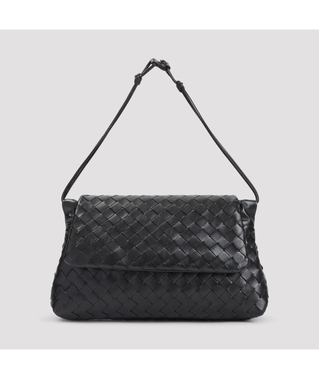 BOTTEGA VENETA Черная кожаная сумка через плечо, фото 4