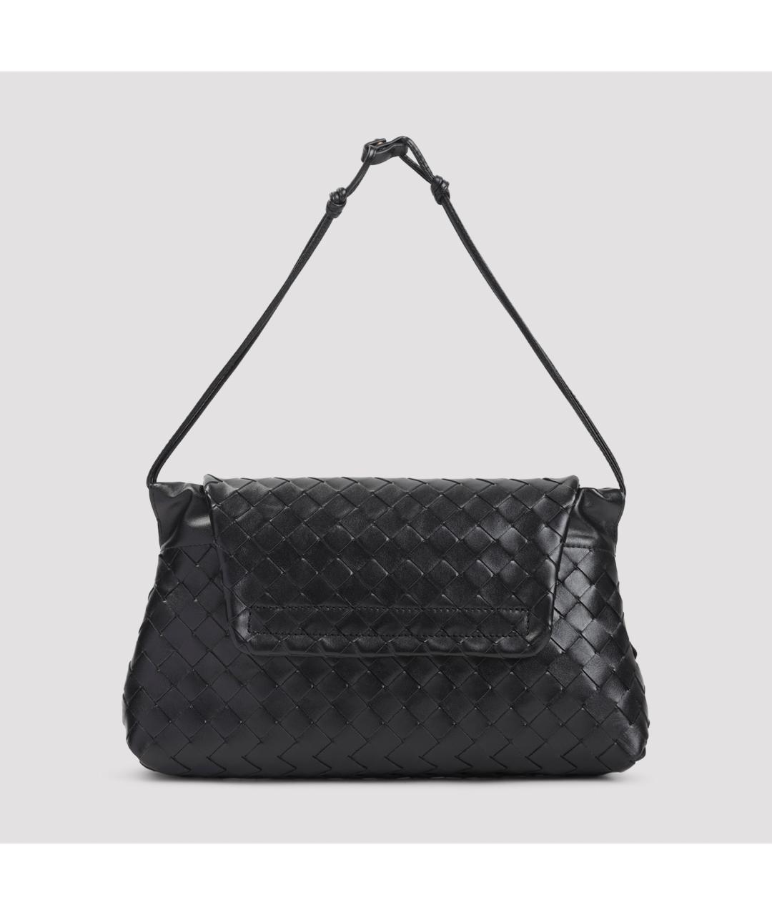 BOTTEGA VENETA Черная кожаная сумка через плечо, фото 5