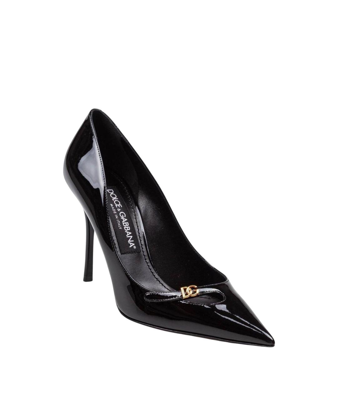 DOLCE&GABBANA Черные кожаные туфли, фото 2