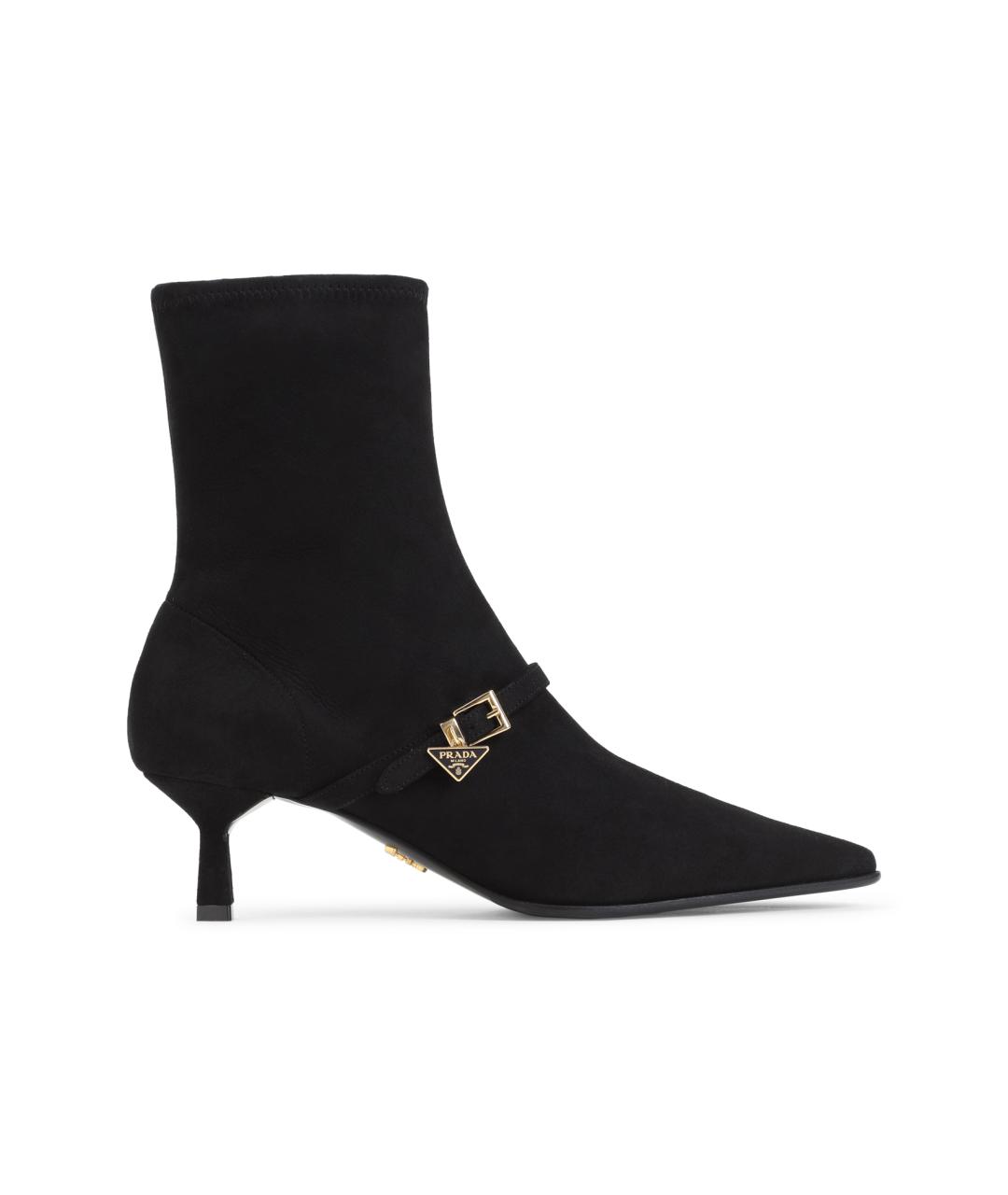 PRADA Черные кожаные ботильоны, фото 1