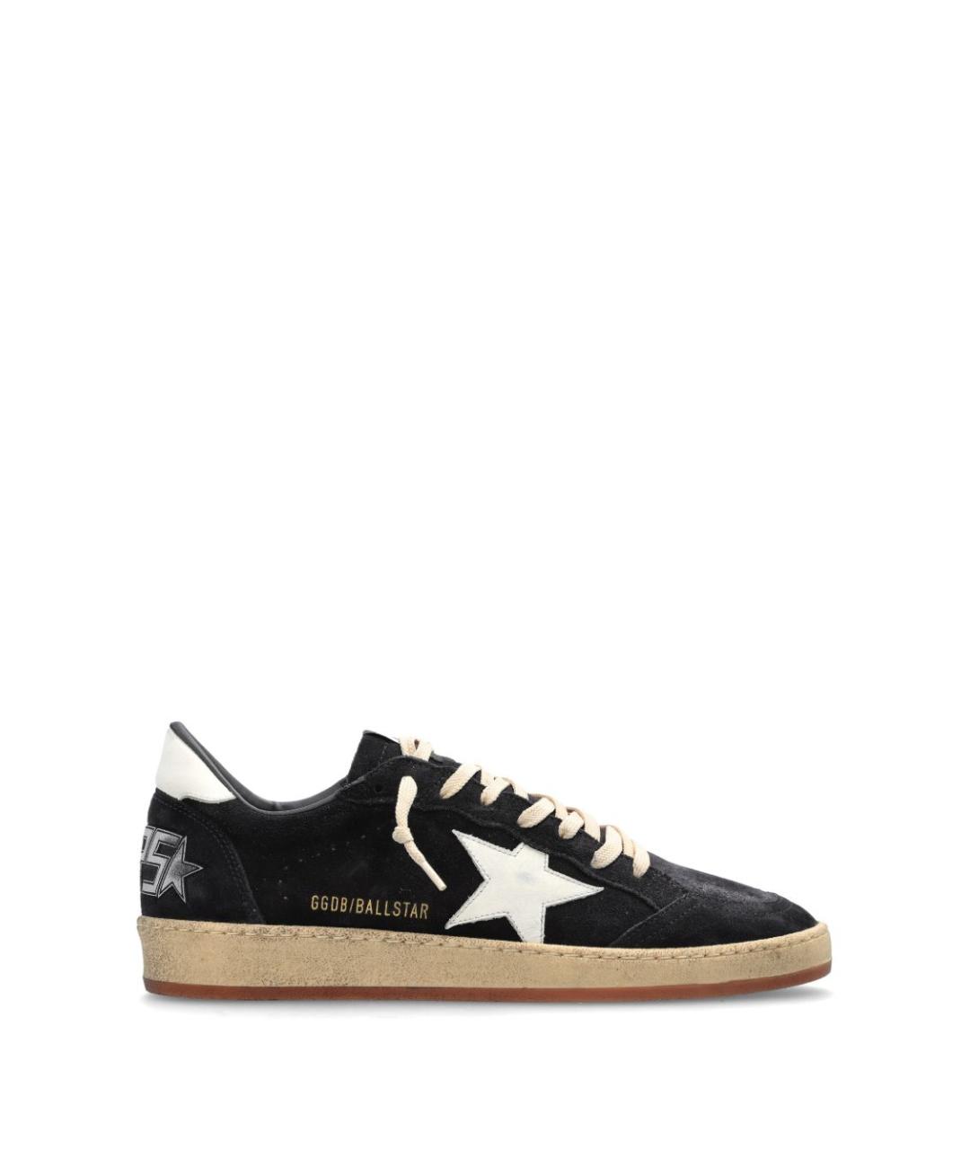 GOLDEN GOOSE Синие кожаные низкие кроссовки / кеды, фото 1