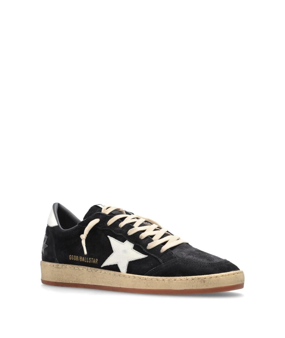 GOLDEN GOOSE Синие кожаные низкие кроссовки / кеды, фото 3