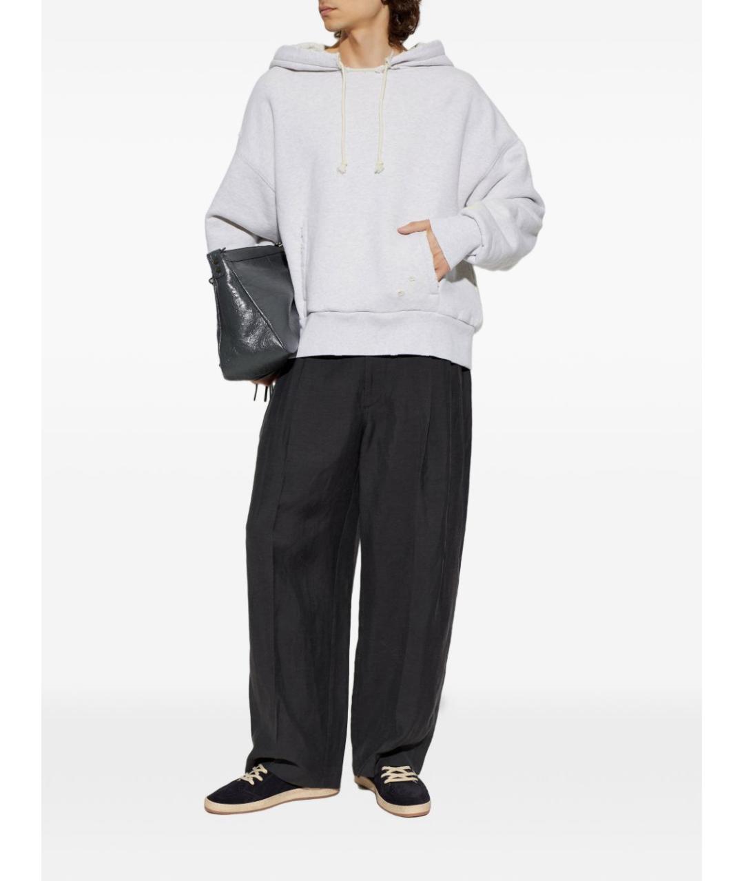GOLDEN GOOSE Синие кожаные низкие кроссовки / кеды, фото 4