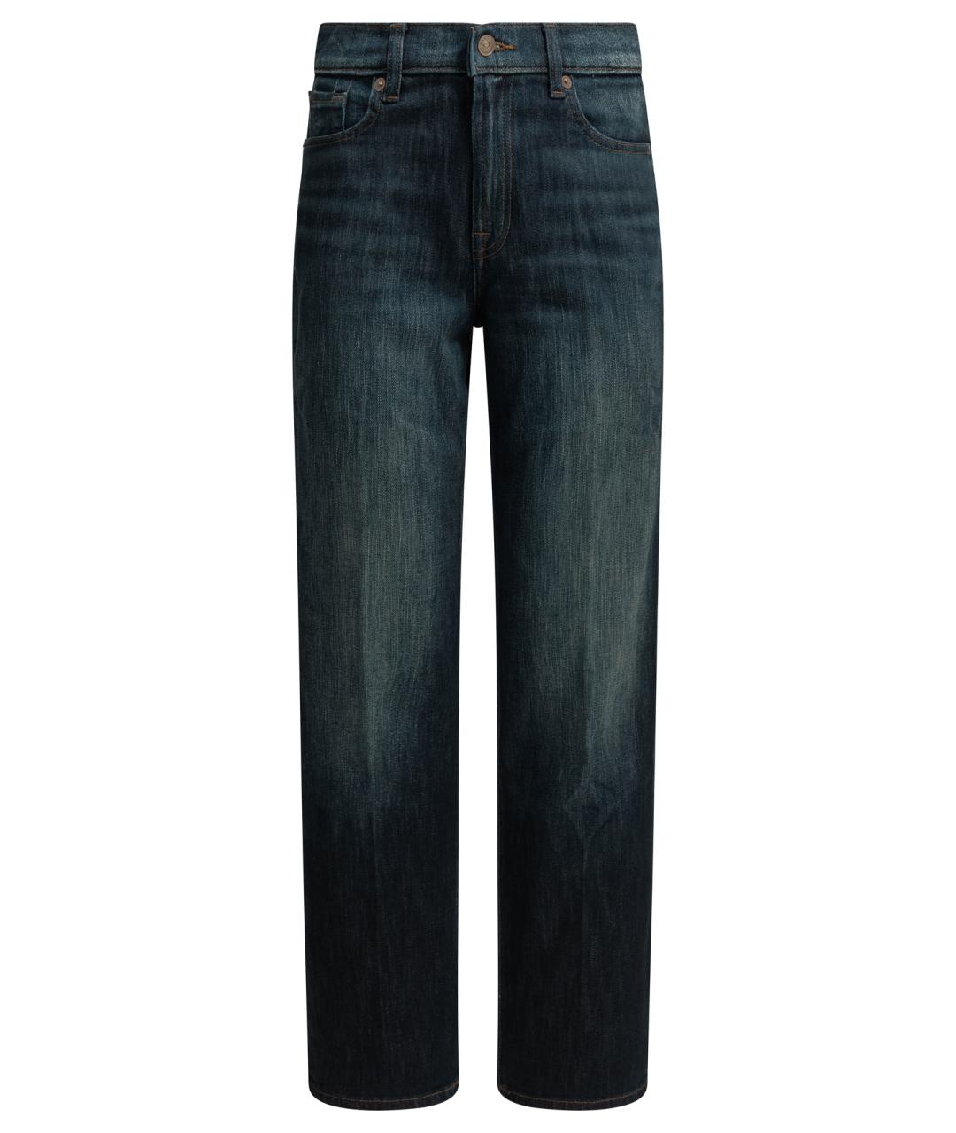 7 FOR ALL MANKIND Синие хлопковые прямые джинсы, фото 1