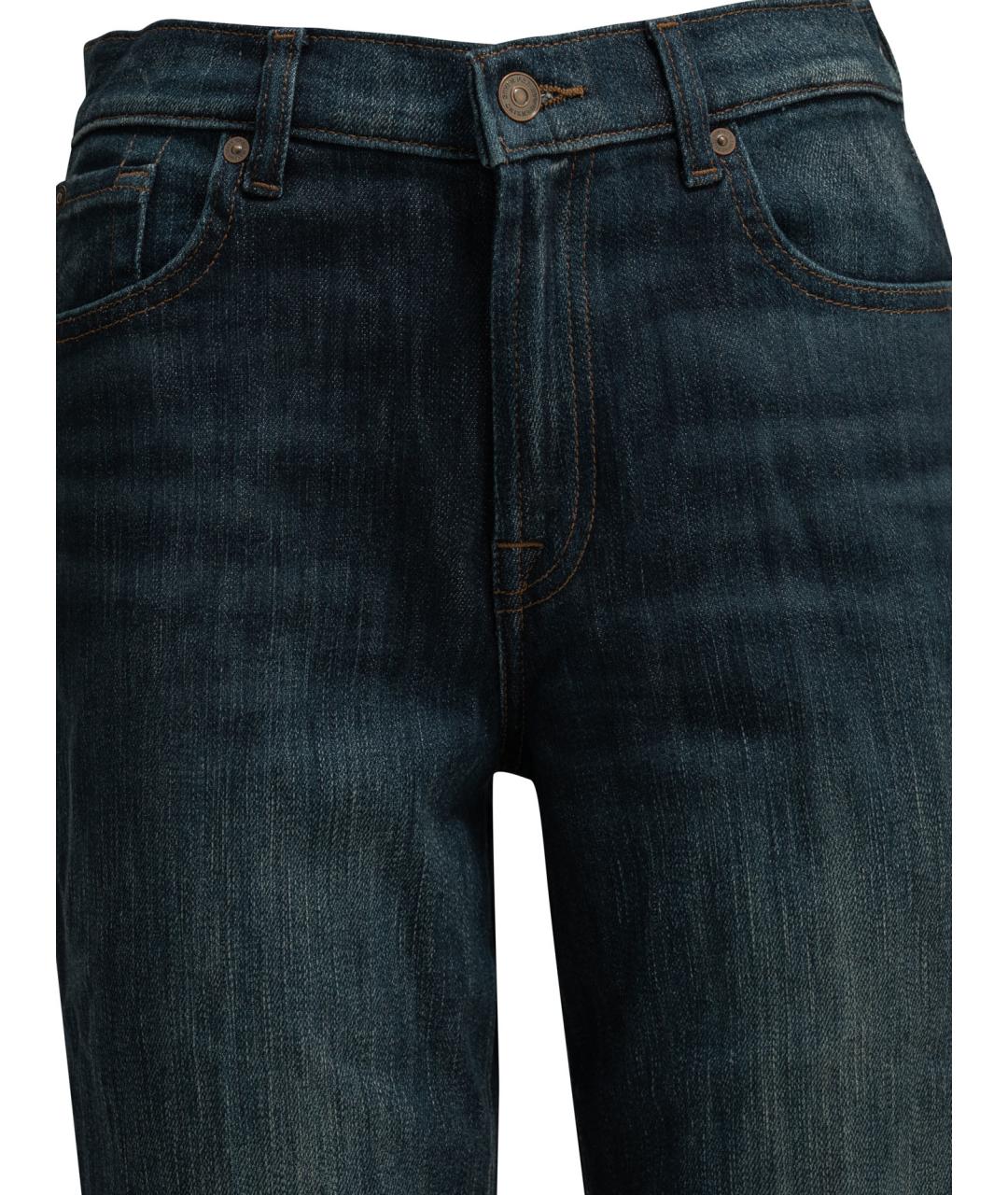 7 FOR ALL MANKIND Синие хлопковые прямые джинсы, фото 3