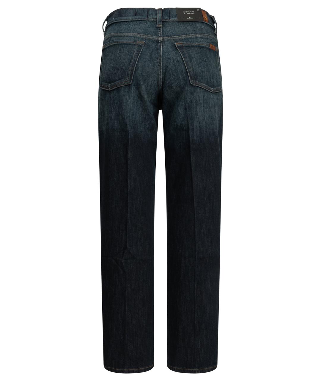 7 FOR ALL MANKIND Синие хлопковые прямые джинсы, фото 2