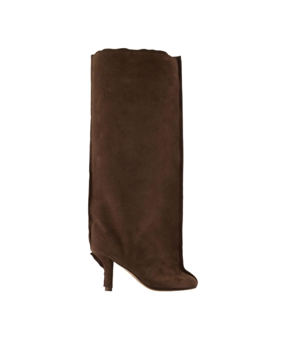 MM6 MAISON MARGIELA Коричневые замшевые сапоги, фото 1