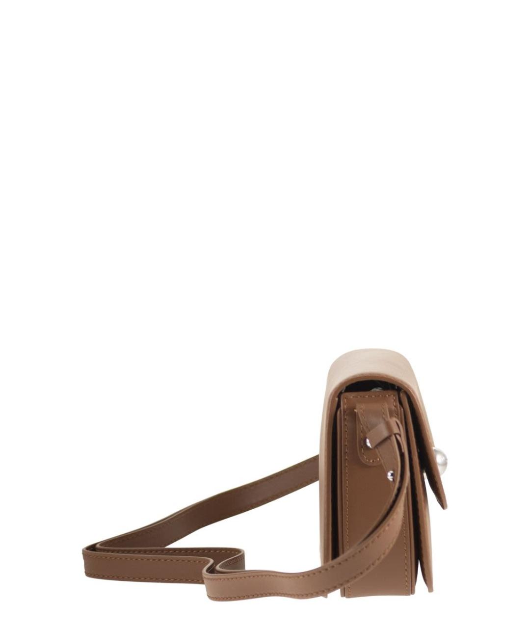 WEEKEND MAX MARA Бежевая кожаная сумка через плечо, фото 3