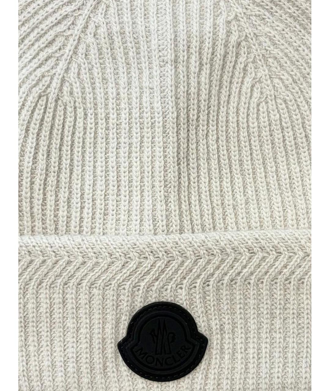 MONCLER Белая шерстяная шапка, фото 2