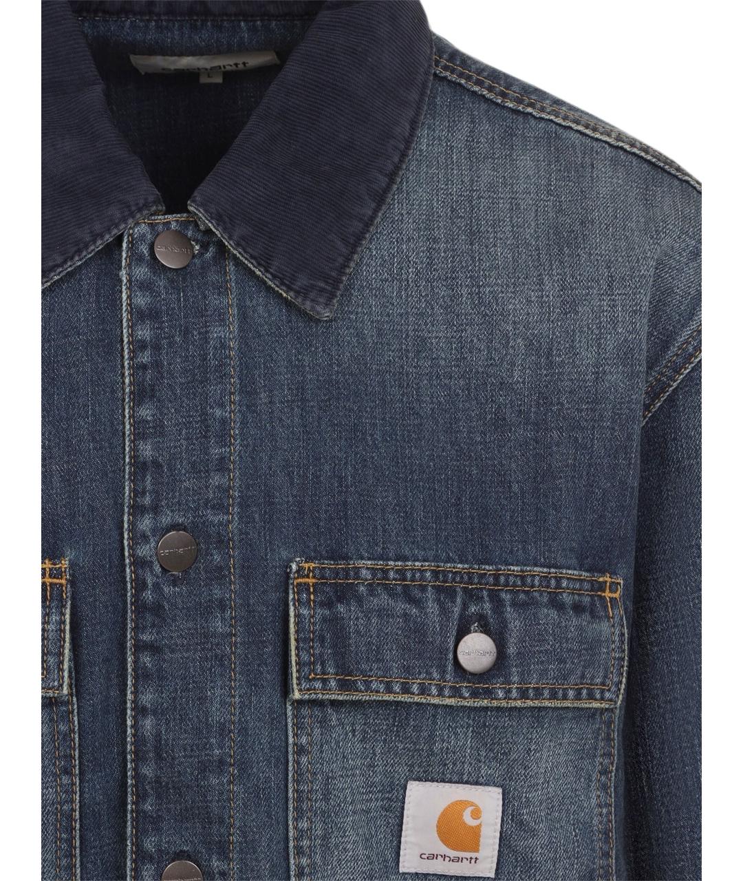 CARHARTT WIP Синяя хлопковая кэжуал рубашка, фото 3