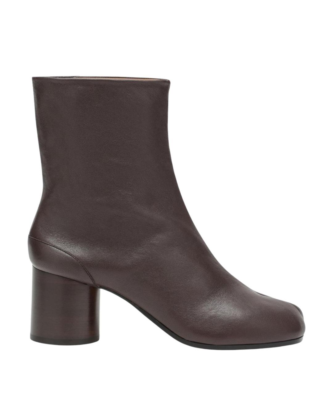 MAISON MARGIELA Коричневые кожаные ботильоны, фото 1