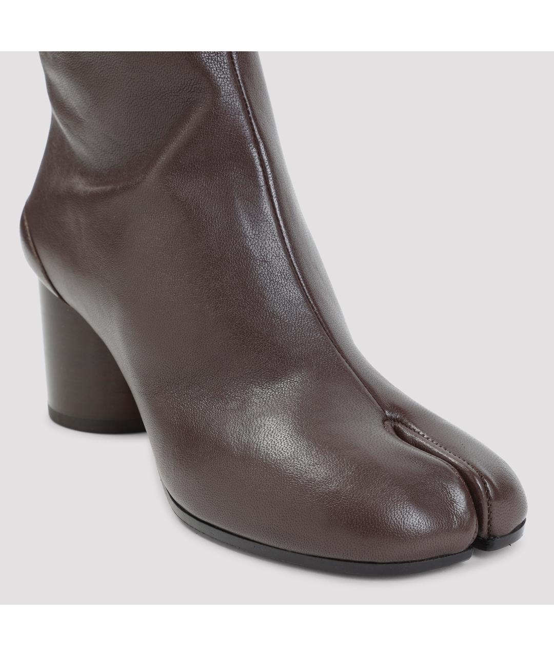 MAISON MARGIELA Коричневые кожаные ботильоны, фото 5