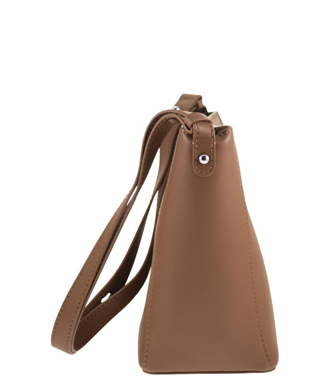 WEEKEND MAX MARA Коричневая кожаная сумка через плечо, фото 3