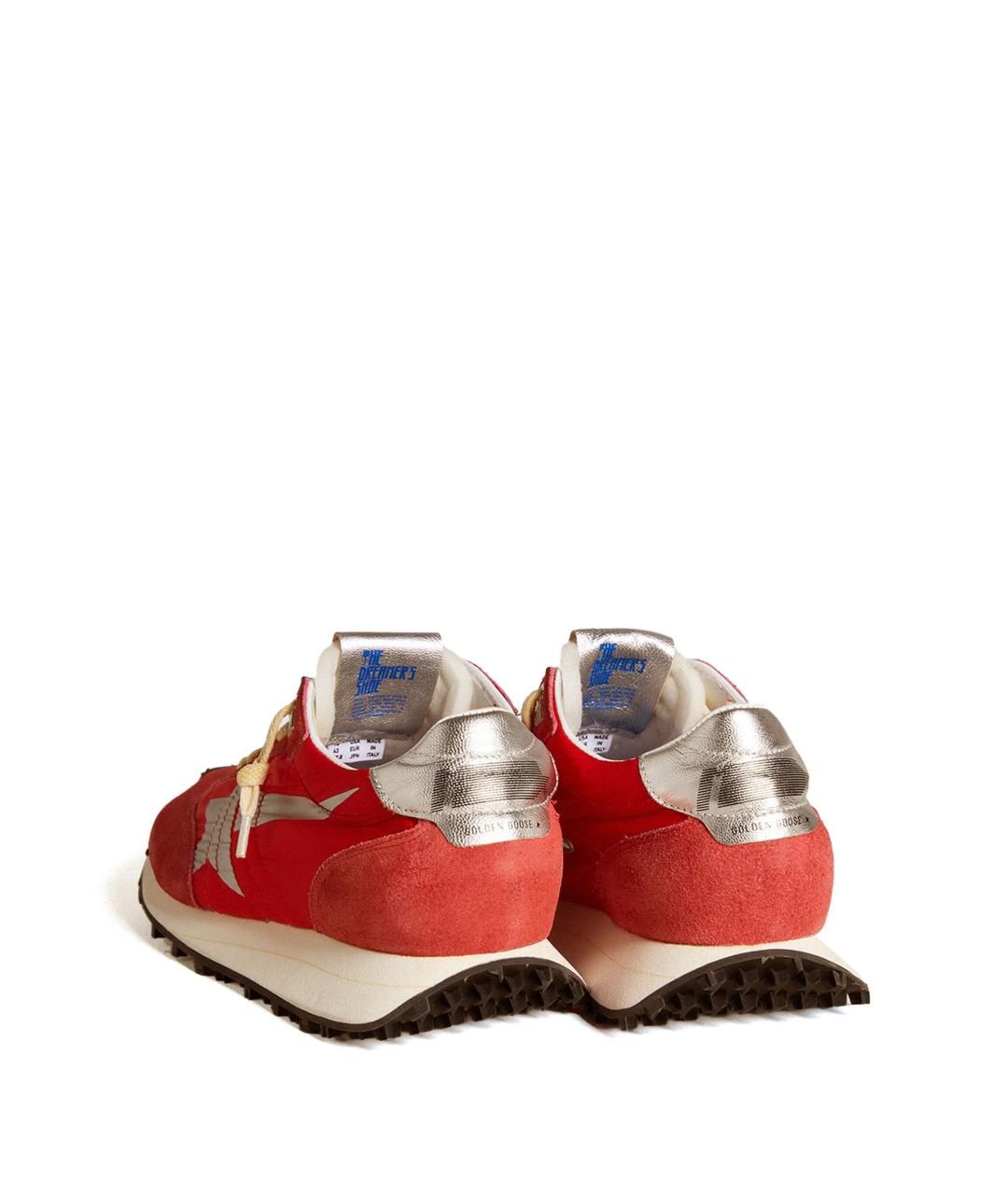 GOLDEN GOOSE Красные кожаные низкие кроссовки / кеды, фото 3
