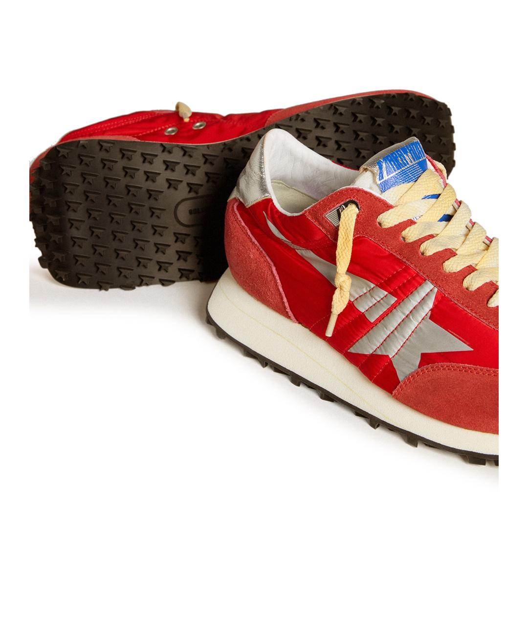 GOLDEN GOOSE Красные кожаные низкие кроссовки / кеды, фото 2