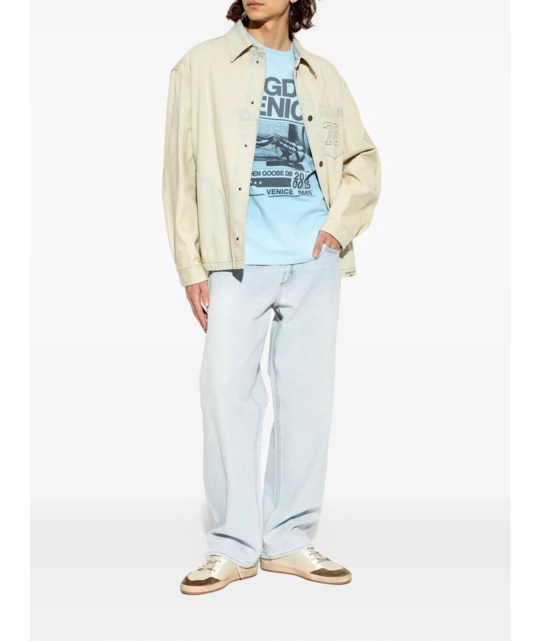 GOLDEN GOOSE Бежевые кожаные низкие кроссовки / кеды, фото 3
