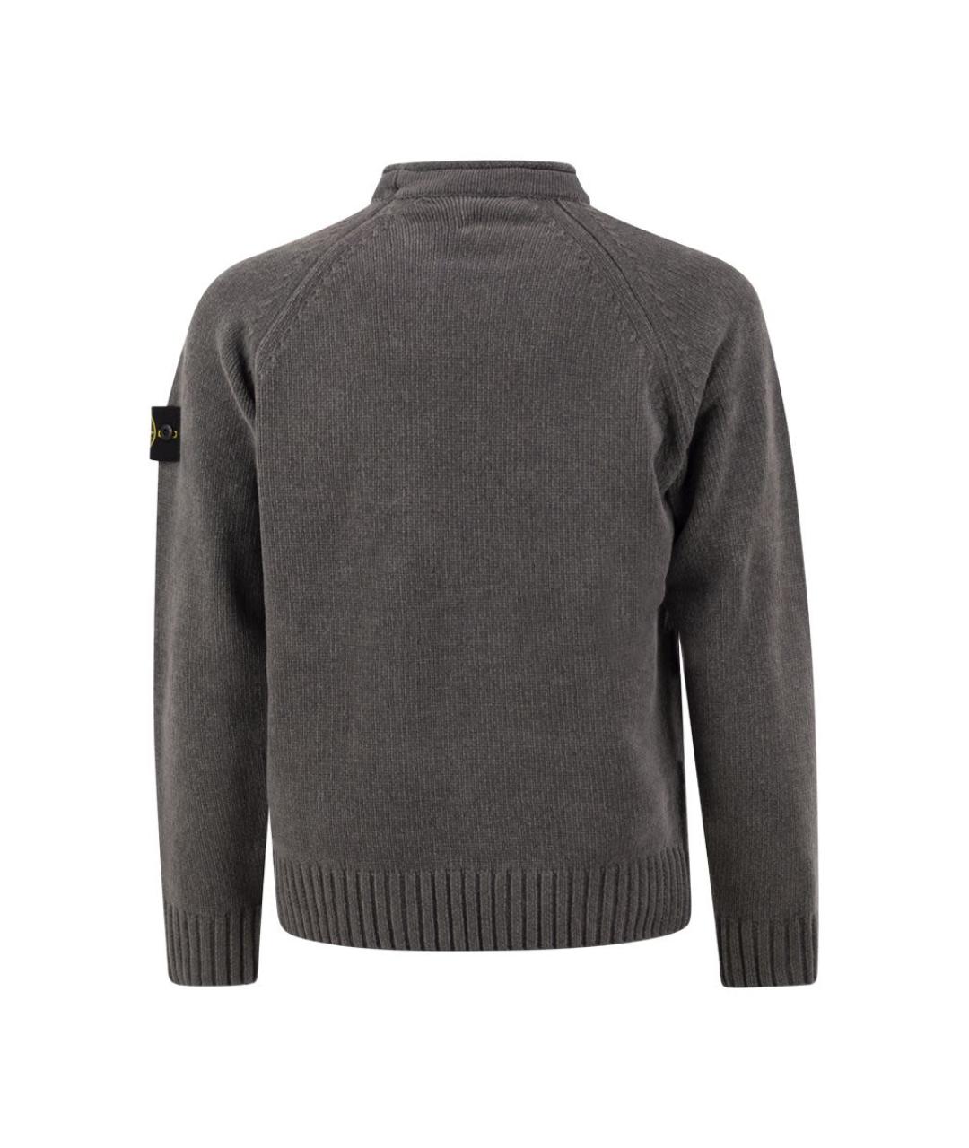 STONE ISLAND Серый хлопковый джемпер / свитер, фото 2