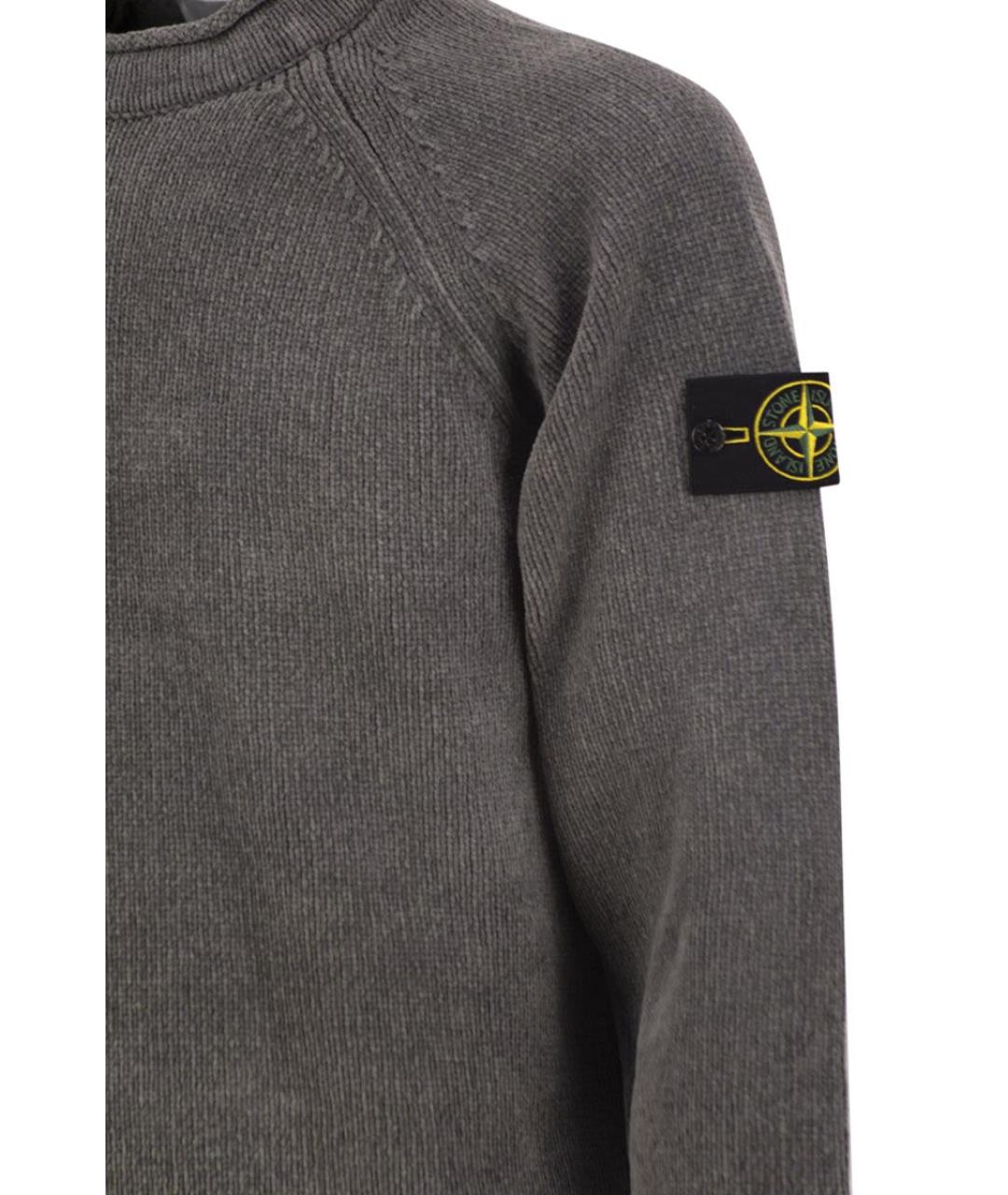 STONE ISLAND Серый хлопковый джемпер / свитер, фото 4