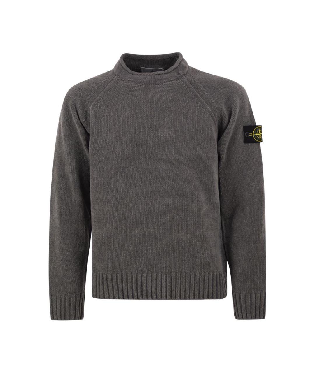 STONE ISLAND Серый хлопковый джемпер / свитер, фото 1