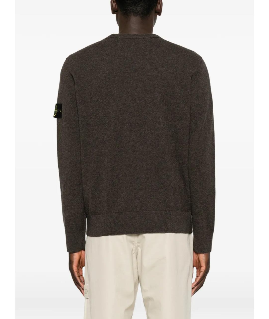 STONE ISLAND Коричневый шерстяной джемпер / свитер, фото 4