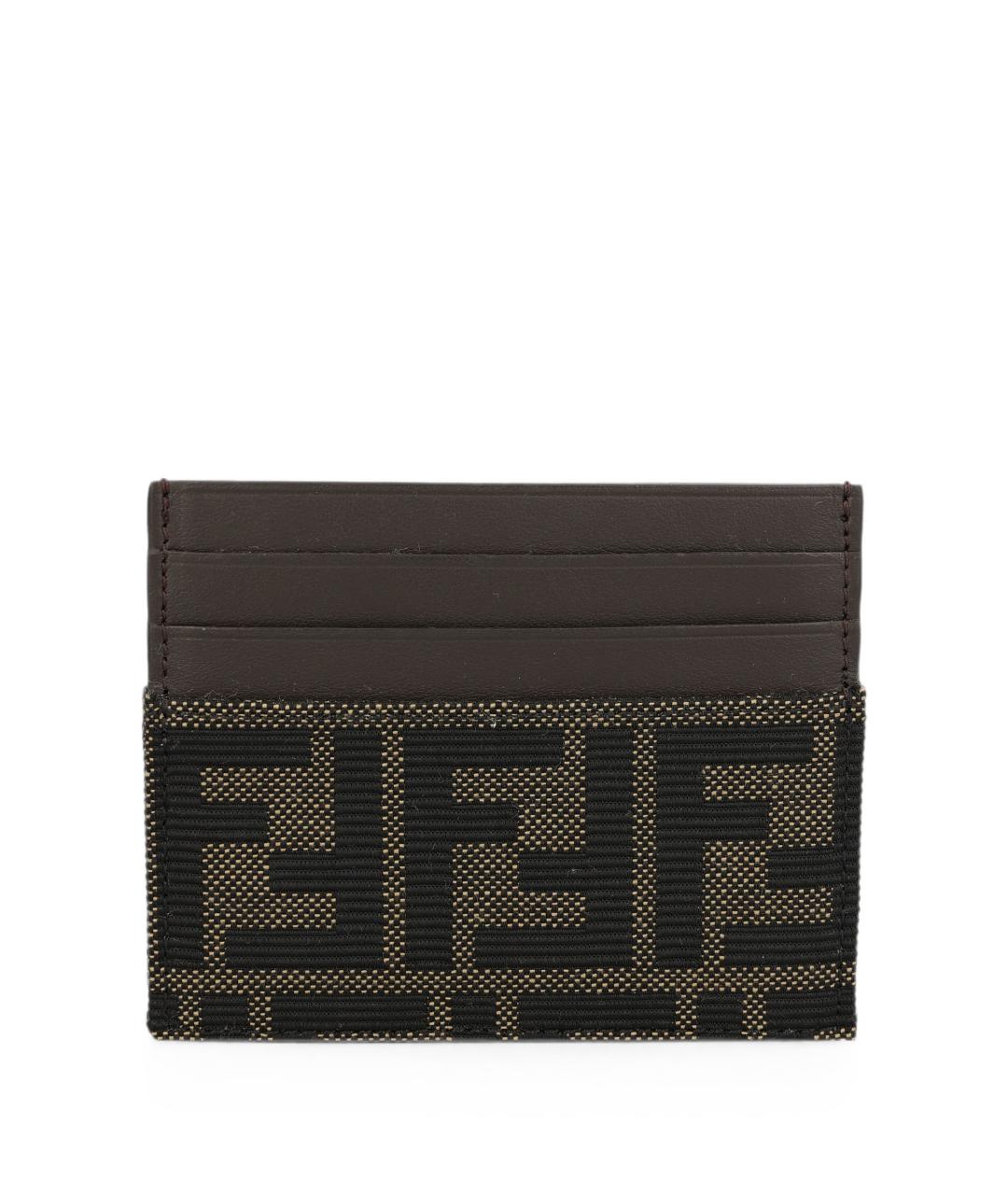 FENDI Коричневый кожаный кардхолдер, фото 1