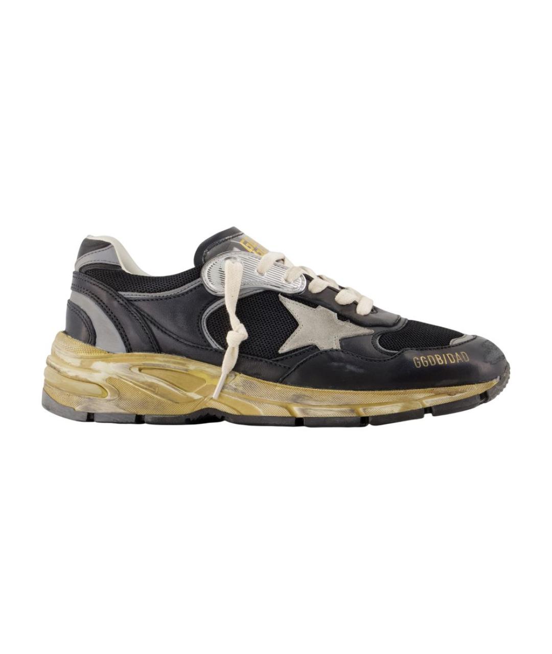 GOLDEN GOOSE Черные кожаные низкие кроссовки / кеды, фото 1
