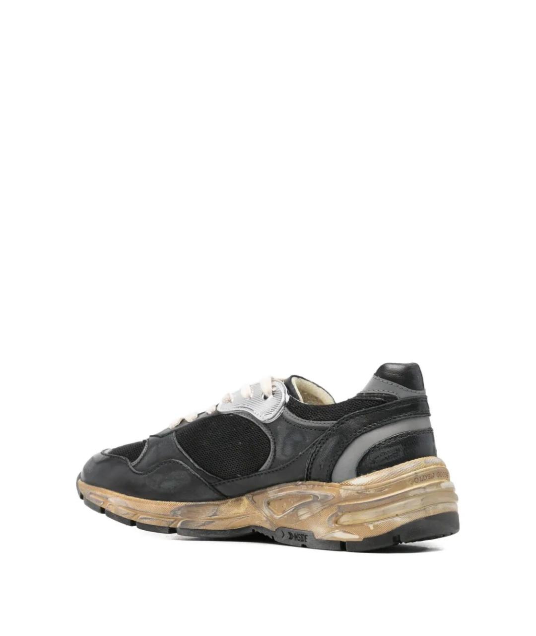 GOLDEN GOOSE Черные кожаные низкие кроссовки / кеды, фото 3