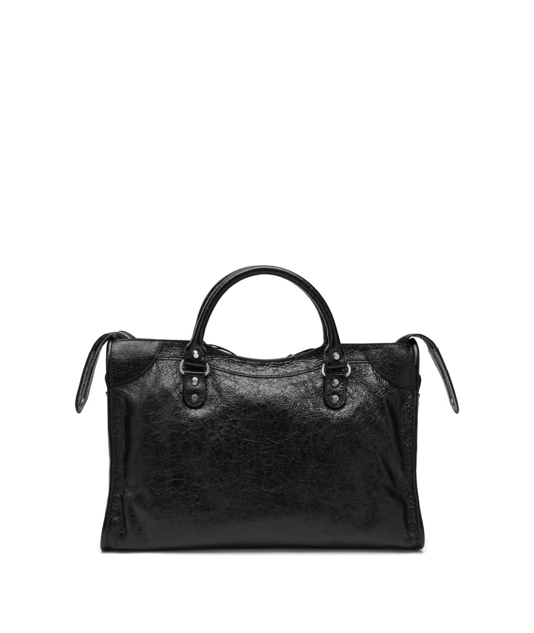 BALENCIAGA Черная кожаная сумка тоут, фото 3