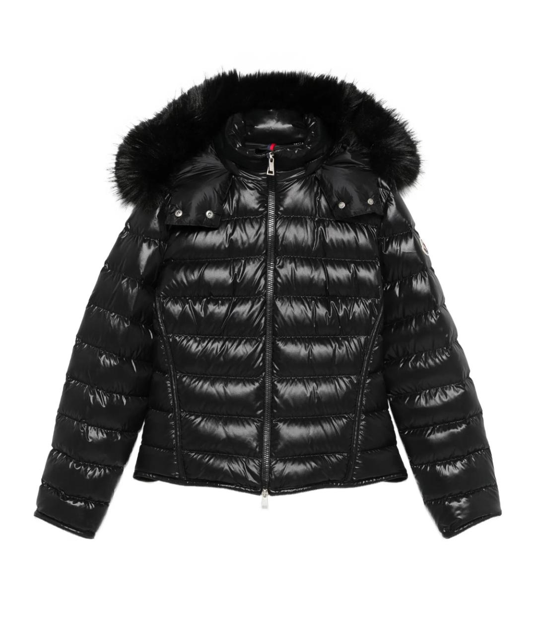 MONCLER Черный полиэстеровый пуховик, фото 1