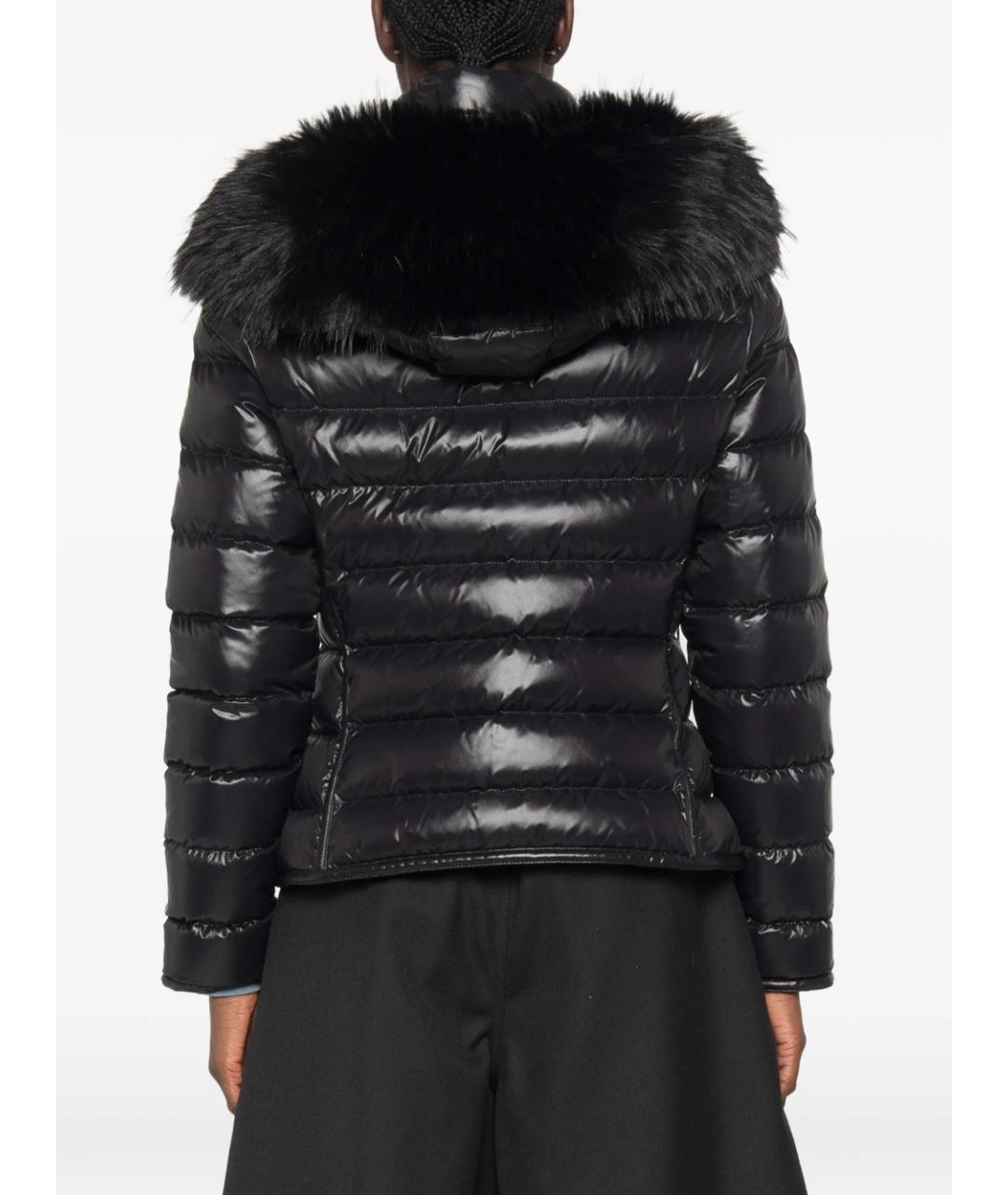 MONCLER Черный полиэстеровый пуховик, фото 3