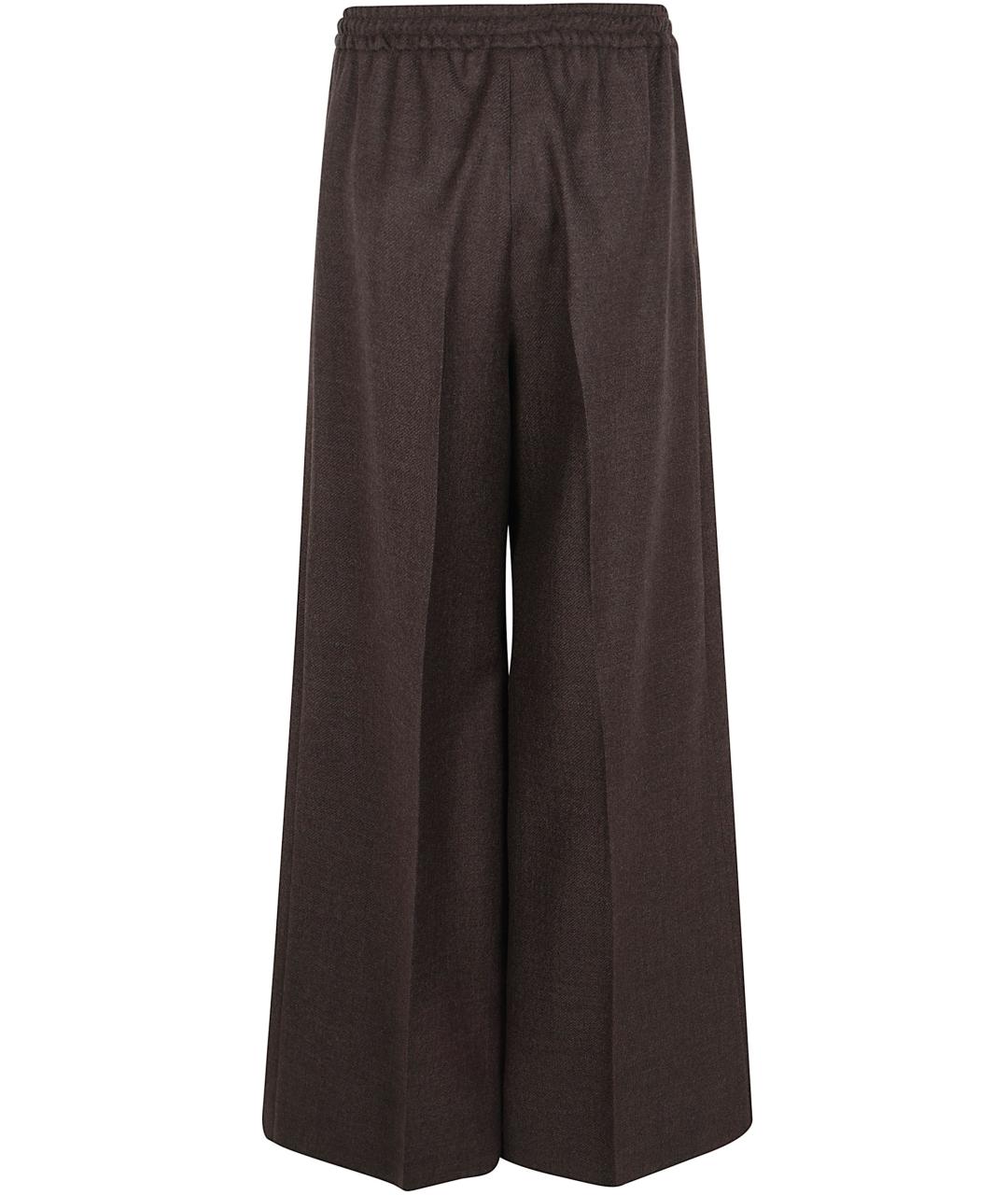 MAX MARA Коричневые шерстяные прямые брюки, фото 2