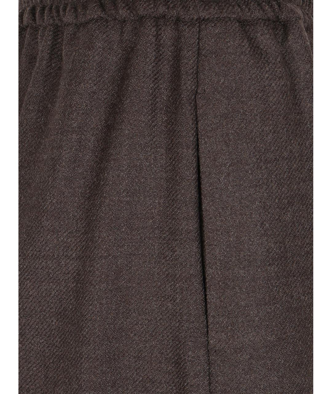 MAX MARA Коричневые шерстяные прямые брюки, фото 3
