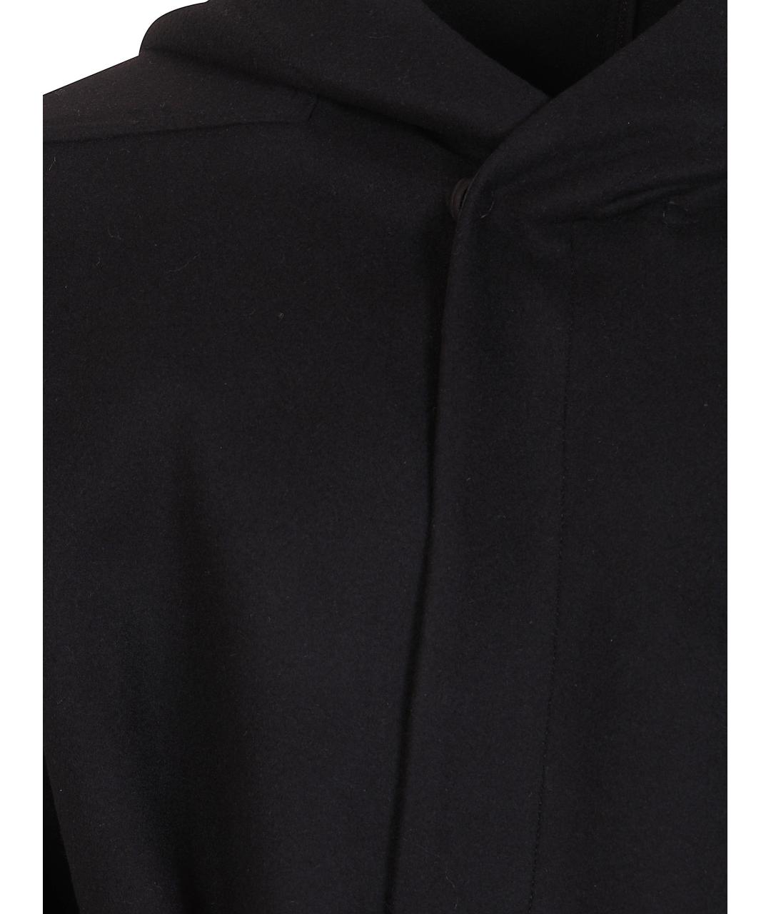 RICK OWENS Черное шерстяное пальто, фото 3