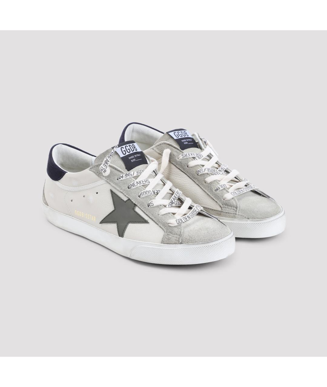 GOLDEN GOOSE Белые кожаные низкие кроссовки / кеды, фото 3