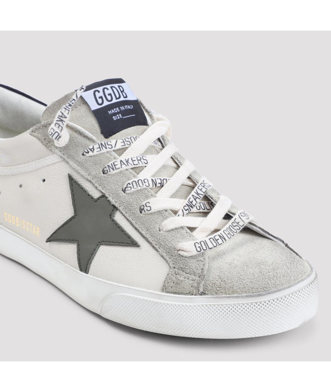 GOLDEN GOOSE Белые кожаные низкие кроссовки / кеды, фото 4