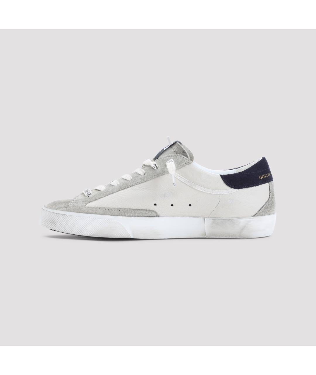 GOLDEN GOOSE Белые кожаные низкие кроссовки / кеды, фото 2