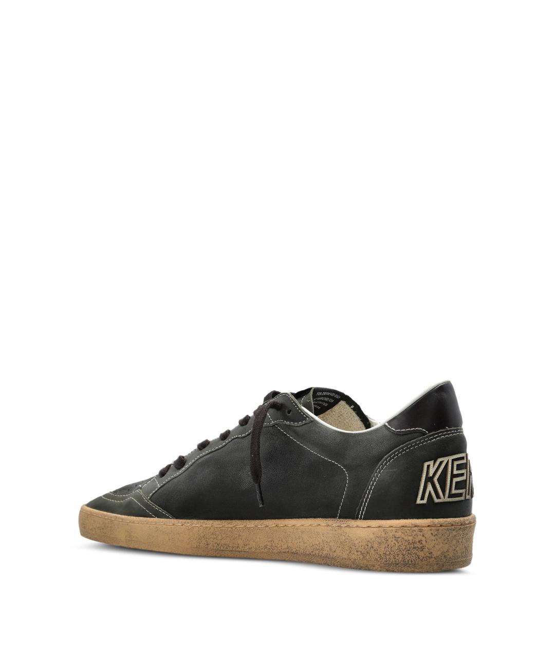 GOLDEN GOOSE Зеленые кожаные низкие кроссовки / кеды, фото 4