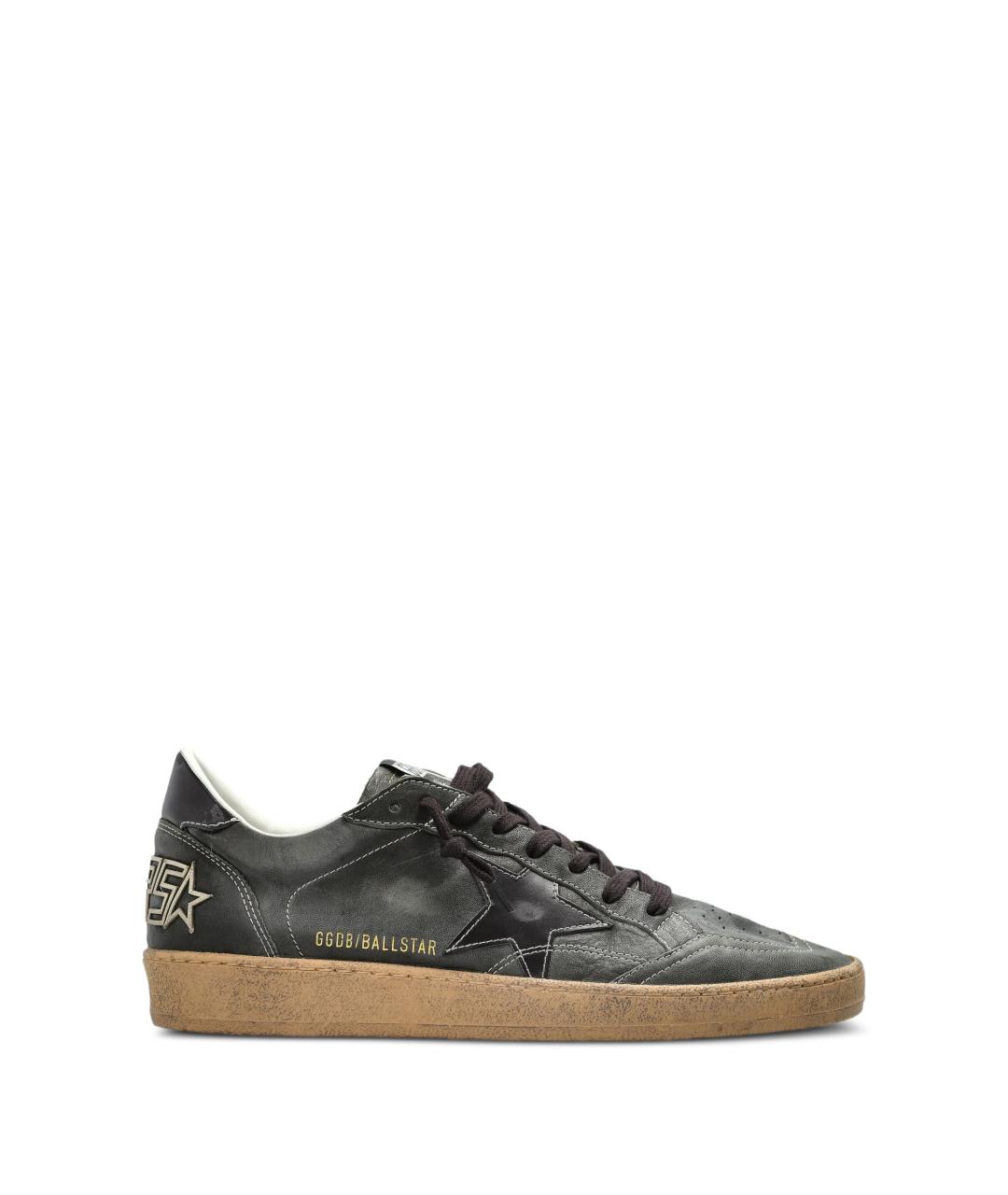 GOLDEN GOOSE Зеленые кожаные низкие кроссовки / кеды, фото 1