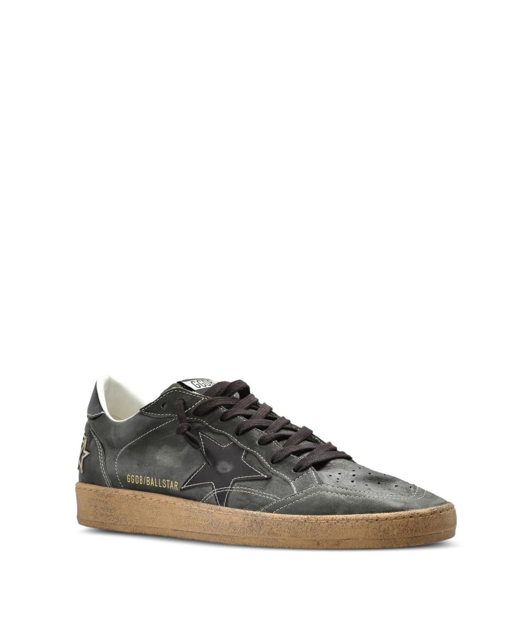 GOLDEN GOOSE Зеленые кожаные низкие кроссовки / кеды, фото 2