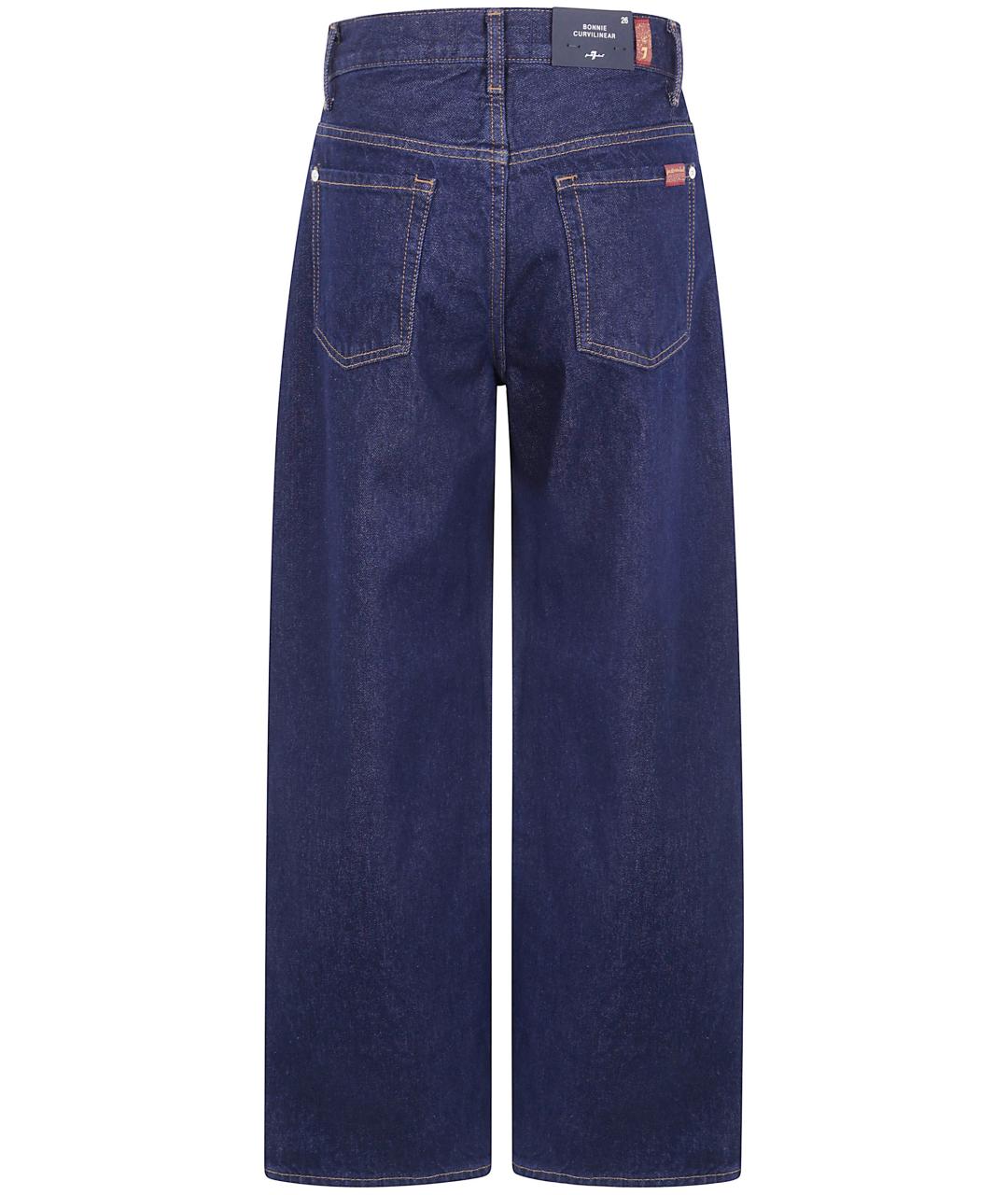 7 FOR ALL MANKIND Синие хлопковые прямые джинсы, фото 2