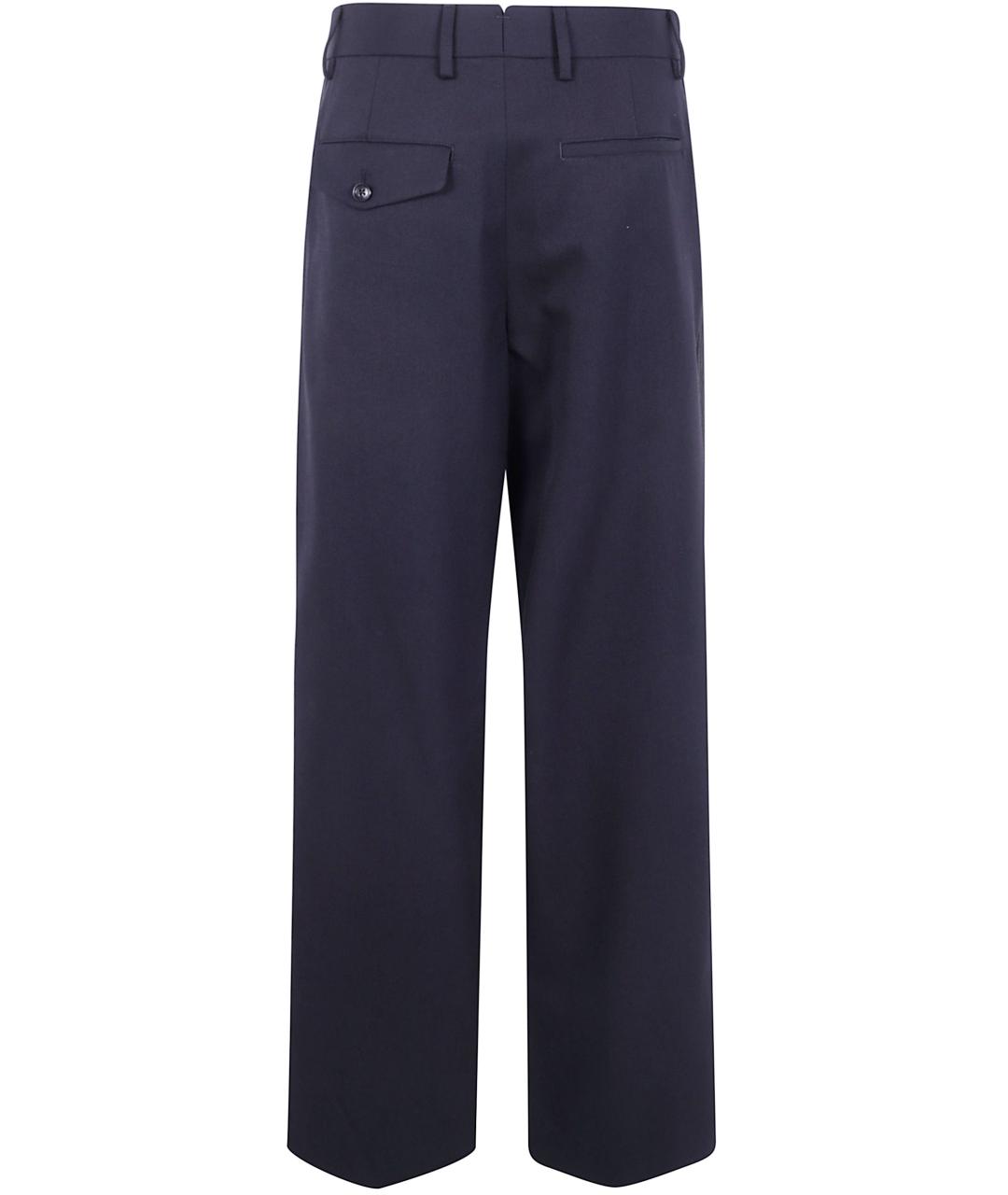ANN DEMEULEMEESTER Черные шерстяные прямые брюки, фото 2