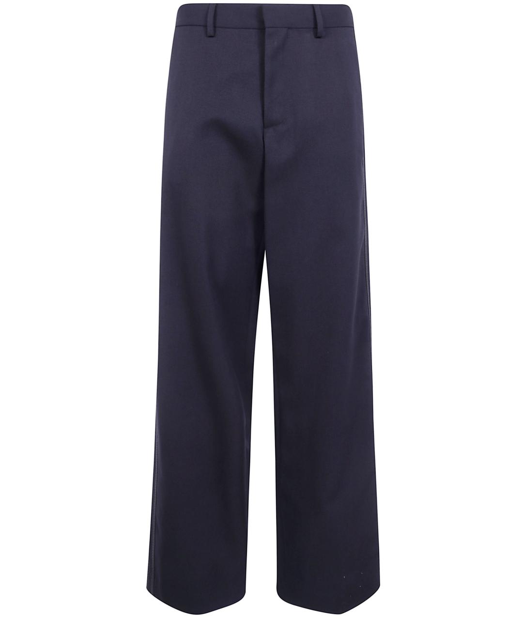 ANN DEMEULEMEESTER Черные шерстяные прямые брюки, фото 1