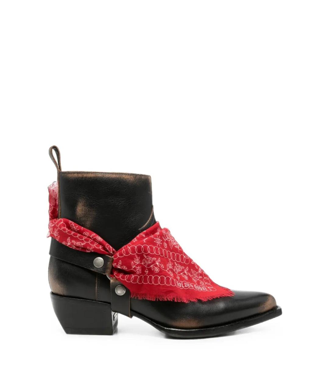 GOLDEN GOOSE Черные кожаные высокие ботинки, фото 1