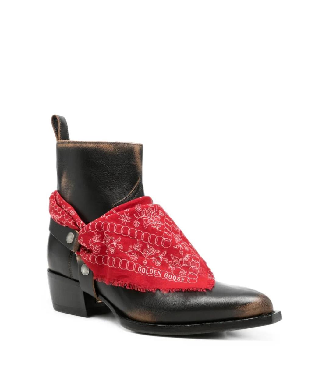 GOLDEN GOOSE Черные кожаные высокие ботинки, фото 2