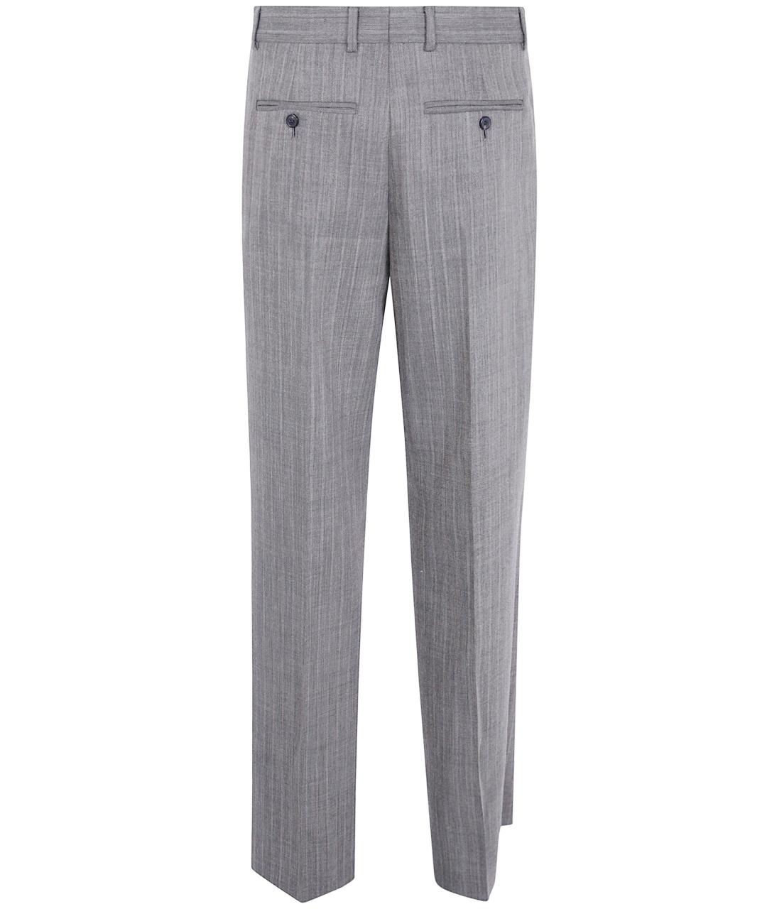 DRIES VAN NOTEN Серые шерстяные повседневные брюки, фото 2