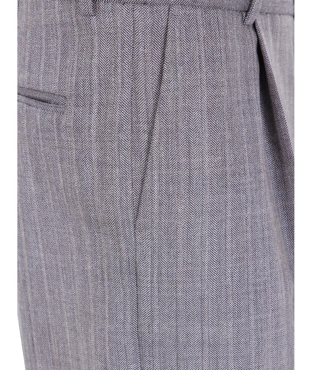 DRIES VAN NOTEN Серые шерстяные повседневные брюки, фото 3