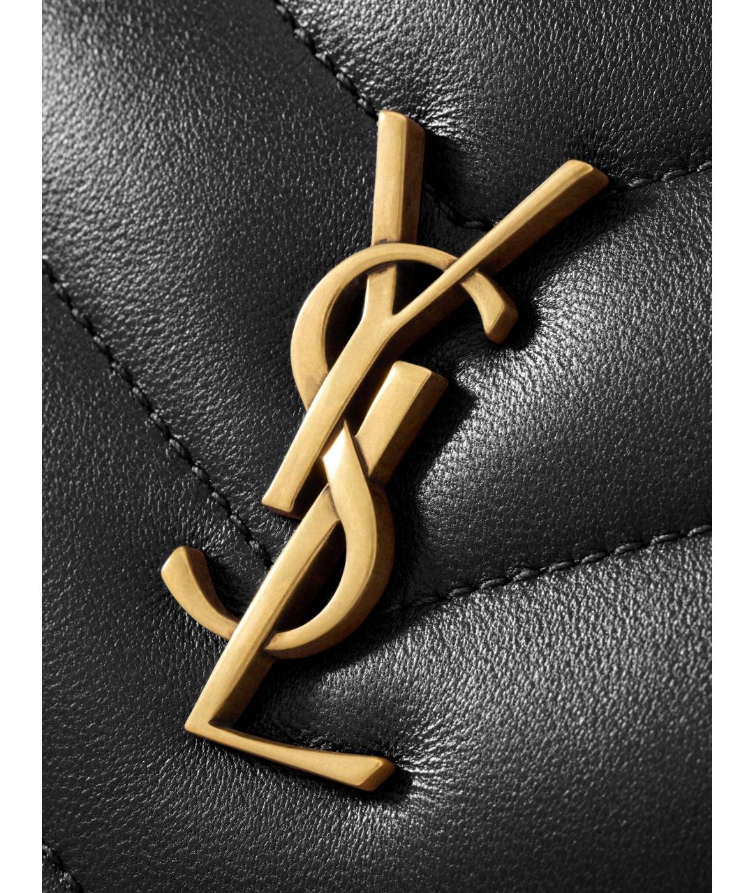 SAINT LAURENT Черная кожаная сумка через плечо, фото 3
