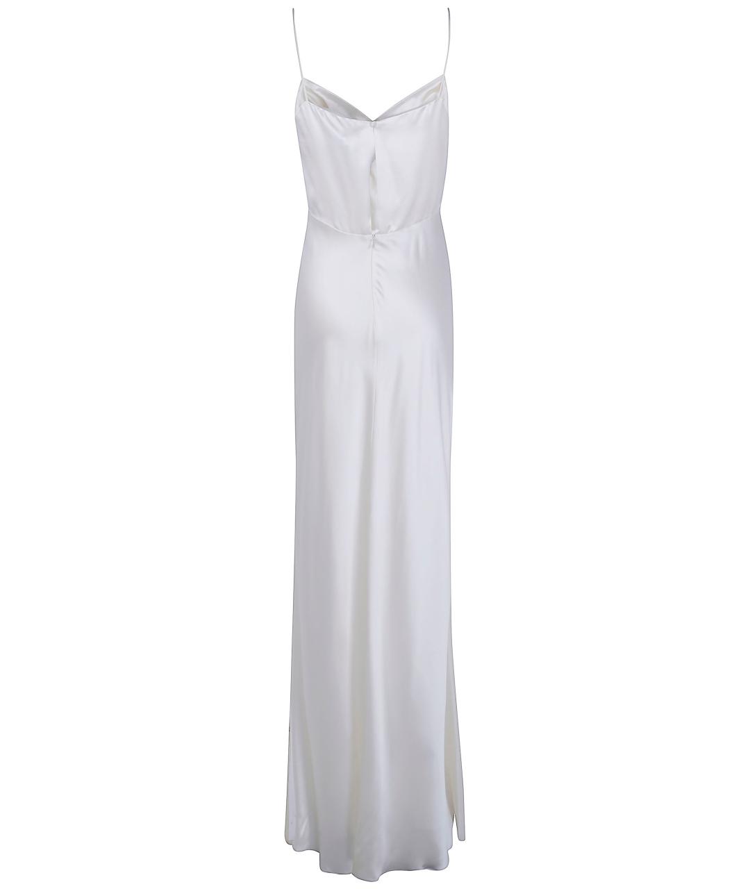 MAX MARA Белое шелковое коктейльное платье, фото 2