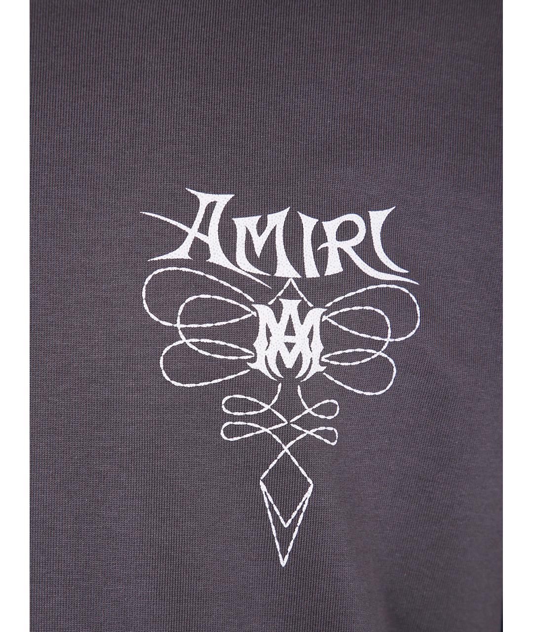 AMIRI Серая хлопковая футболка, фото 3