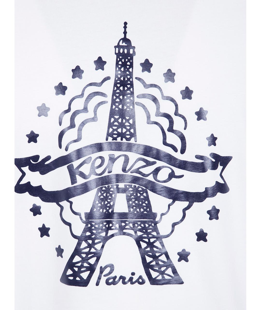 KENZO Белая хлопковая футболка, фото 3